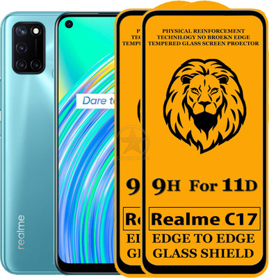 SEVEN7STAR Edge To Edge Tempered Glass for Realme C17(Pack of 2)