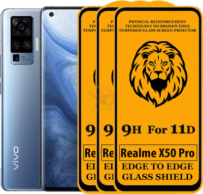 SEVEN7STAR Edge To Edge Tempered Glass for Realme X50 Pro(Pack of 3)