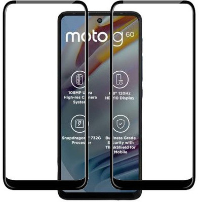 HOBBYTRONICS Edge To Edge Tempered Glass for MOTOROLA G60, MOTO G60, MOTO G40 FUSION, MOTOROLA G40 FUSION(Pack of 2)