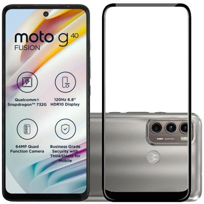 HOBBYTRONICS Edge To Edge Tempered Glass for MOTOROLA G60, MOTO G60, MOTO G40 FUSION, MOTOROLA G40 FUSION(Pack of 1)