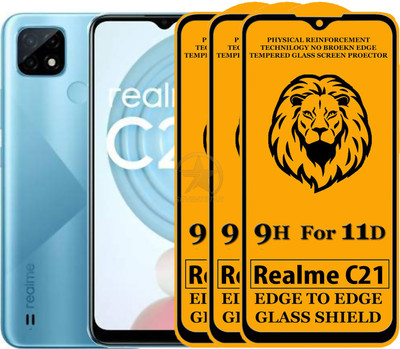 SEVEN7STAR Edge To Edge Tempered Glass for Realme C21(Pack of 3)