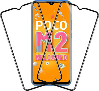 HUPSHY Edge To Edge Tempered Glass for POCO M2 Reloaded(Pack of 2)