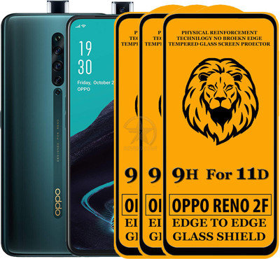 SEVEN7STAR Edge To Edge Tempered Glass for Oppo Reno2 F(Pack of 3)