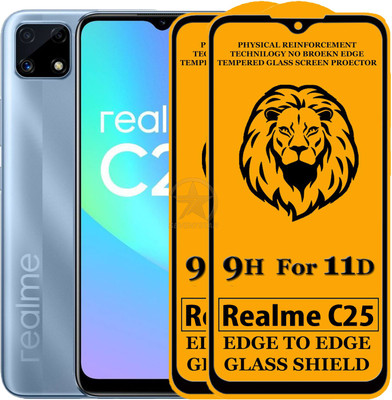 SEVEN7STAR Edge To Edge Tempered Glass for Realme C25(Pack of 2)