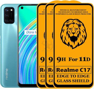 SEVEN7STAR Edge To Edge Tempered Glass for Realme C17(Pack of 3)