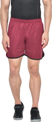 CHKOKKO Solid Men Maroon Sports Shorts