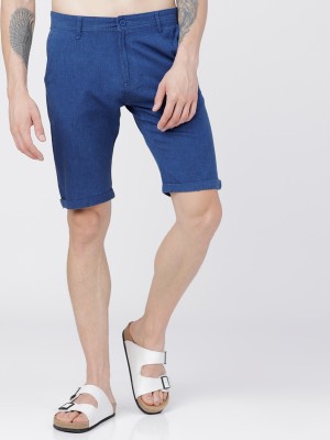 HIGHLANDER Solid Men Blue Regular Shorts