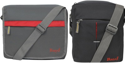 bayo Grey, Black, Red Sling Bag Grey & Black combo men sling Bag(Pack of 2)