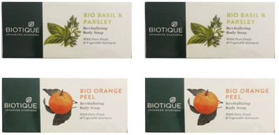BIOTIQUE Bio Nourishing Soap Kit, 2 Bio Basil & Parsley Soap (150GM) + 2 Bio Orange Peel Soap (150GM)(4 x 150 g) BIOTIQUE Bio Nourishing Soap Kit, 2 Bio Basil & Parsley Soap (150GM) + 2 Bio Orange Peel Soap (150GM)(4 x 150 g)
