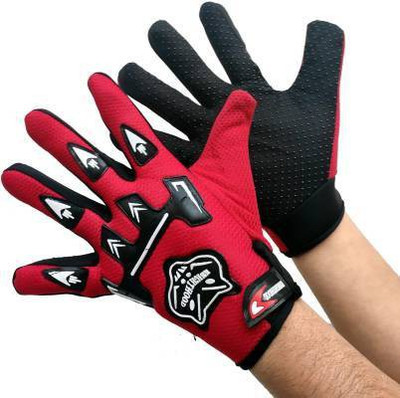 uRock Gloves Shockproof Foam Padded Outdoor Riding Full Finger Glove Riding Gloves Riding Gloves(Red, Black)