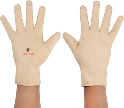Glitter Cotton Cricket Multipurpose Hand Protect Re-usable Batting Inner Hand Gloves Wicket Keeping Gloves(Skin)
