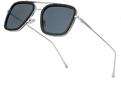 Royal king Style Retro Square Sunglasses(For Men & Women, Black)