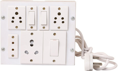 BAHUL LATEST ANCHOR/ REO HAVELESSASSEMBLED power strip extension multi outlet board Fitted with 3 Anchor Sockets,One 2 Pin Socket, and 1 big 5 Amp Plug SMALL 3  Socket Extension Boards(White, 4 m)