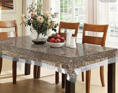lala hathrasi Self Design 4 Seater Table Cover(Transparent, PVC)