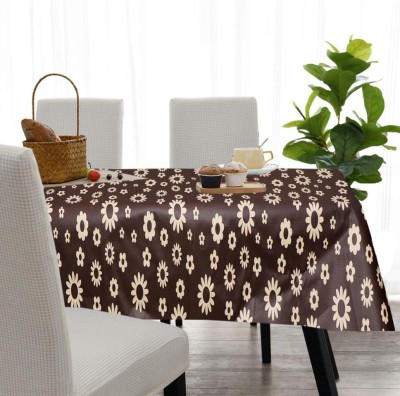 KingMatters Floral 2 Seater Table Cover(Yellow, Black, PVC)