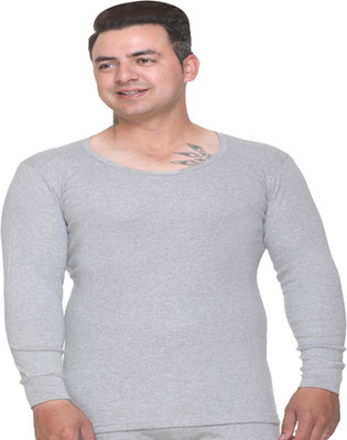 Warm-zone Solid Regular Fit Thermal Tshirt Men Top Thermal