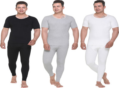 Warm-zone Half Sleeve Thermal Men Top - Pyjama Set Thermal