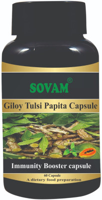 SOVAM Natural Giloy Tulsi papita Extract capsule(60 No)