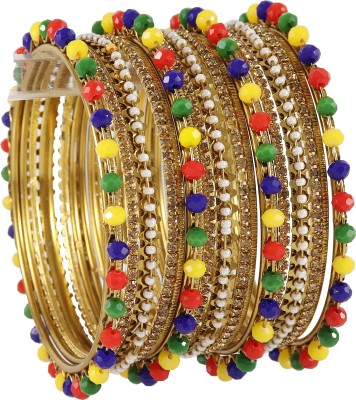 NMII Metal, Alloy Beads, Zircon Bangle Set(Pack of 15)