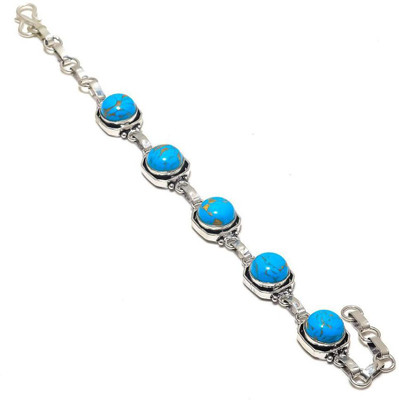 Krishnaimpex Brass Agate Silver Coated Bracelet