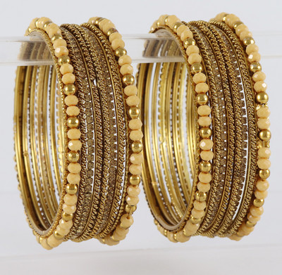 NMII Metal, Alloy Beads, Zircon Bangle Set(Pack of 16)