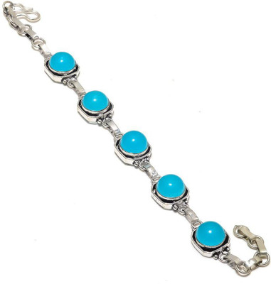 Krishnaimpex Brass Agate Silver Coated Bracelet