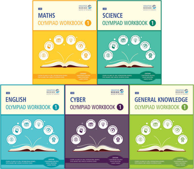 SBB Maths, Science, Cyber, English & GK Olympiad Workbook Combo - Class 1(Perfect Binding, Swastick Book Box, Preeti Garg)