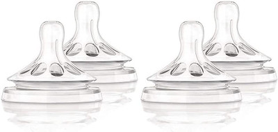 The Little Lookers BPA-Free Natural Feeding Nipple for Newborns Babies Compatible with Philips Avent (Transparent) (Natural Feeding Nipple (Pack of 4, Large) Variable Flow Nipple(Pack of 4 Nipples)