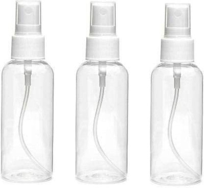 Reveknow 50ML Transparent Empty Spray Bottle - Set of 3 50 ml Spray Bottle(Pack of 3, White, Plastic) Offers & Cashback