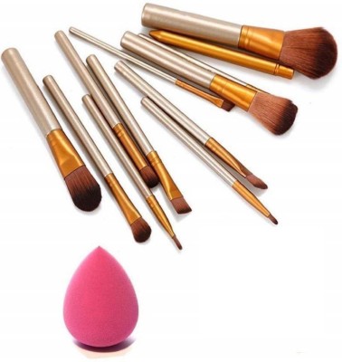 CETC Makeup Brush Set of 12 with sponge puff(Pack of 13)