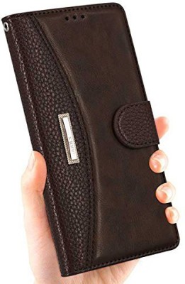 TELETEL Wallet Case Cover for Realme 2 Pro(Brown, Cases with Holder, Pack of: 1)