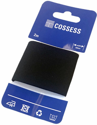Cossess Knitted Black Elastic(2 m)