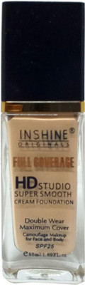 INSHINE ORIGINALS Full Coverage HD Studio Cream Foundation Soft Ivory Foundation(Soft Ivory, 50 ml)