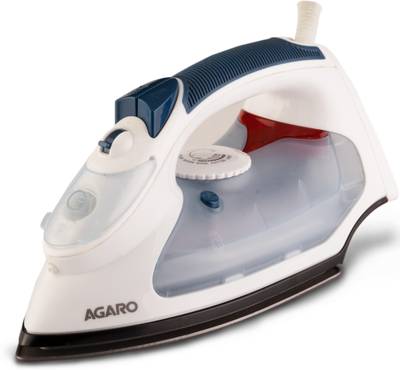 AGARO Shine Steam Iron 2200W with Non-Stick Sole Plate, Variable Steam Control &amp; Spray/Steam/Dry Function 2200 W Steam Iron  (White &amp; Blue)