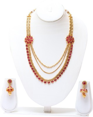 Ethnicking Copper Gold-plated Gold, Red Jewellery Set(Pack of 1)