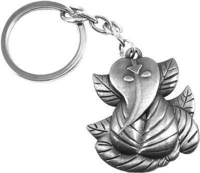 Relicon Two Sided Ganesh Ji | Ganesha | Ganpati Ji (Design-5) Grey Metal Keychain for Car Bike Men Women Keyring Key Chain
