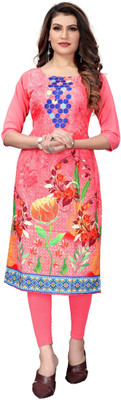 SHIVAMTEX Women Printed A-line Kurta(Pink)