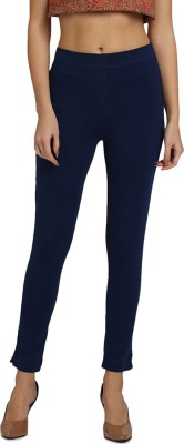 Morrio Ankle Length  Ethnic Wear Legging(Dark Blue, Solid)