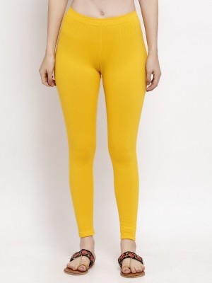 Trend Level Ankle Length  Western Wear Legging(Yellow, Solid)