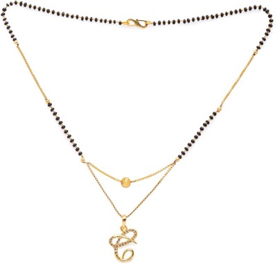 Digital Dress Room Digital Dress Room Alphabet C Letter Mangalsutra Short Mangalsutra Designs Gold Plated मंगळसूत्र Latest Initial Name d Necklace American Diamond Personalized Pendant Black Gold Beads For Husband Wife Couples (18 Inches) Alloy Mangalsutra