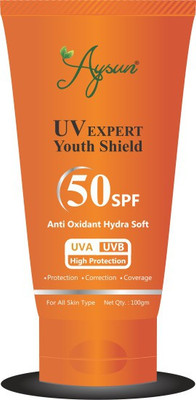 Aysun UV Expert Youth Shield 50 SPF Anti oxidant Hydra Soft Face and Body High Protection(100 g)