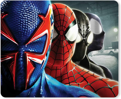 Chiraiyaa Spiderman-Faces-Superhero-Mousepad-Rectangle-49 Non Slip Base Mousepad(Multicolor)