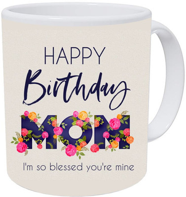 blinkNshop Happy Birthday Mom Printed Ceramic Ceramic Coffee Mug(325 ml)