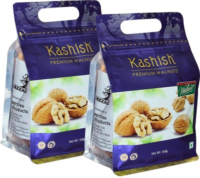 Kashish Premium California Jumbo Inshell Walnuts/Akhrot (Walnut with Shell) 1KG Pack Walnuts(2 x 500 g)