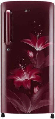 LG 190 L Frost Free Single Door 4 Star Refrigerator  (Wine, GL-B201ARGY)