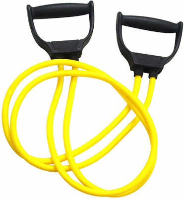 RENUCONIC Double Toning Resistance Tube Heavy Quality Exercise Band for Stretching Resistance Tube(Yellow)