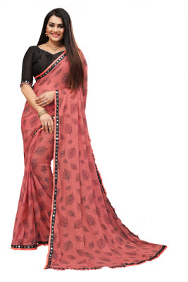RamKrupa Creation Printed Bollywood Lycra Blend Saree(Pink)