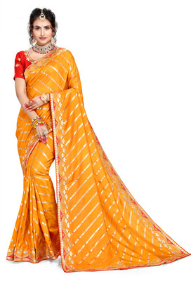 jayant creation Embroidered Bollywood Art Silk Saree(Multicolor)