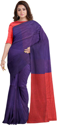 Sandhyatara Solid/Plain Handloom Pure Cotton Saree(Multicolor)