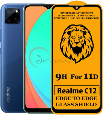 Dream Edge To Edge Tempered Glass for Realme C12 (Anti-Fingerprint,Zero Bubble,9H Hardness)(Pack of 1)